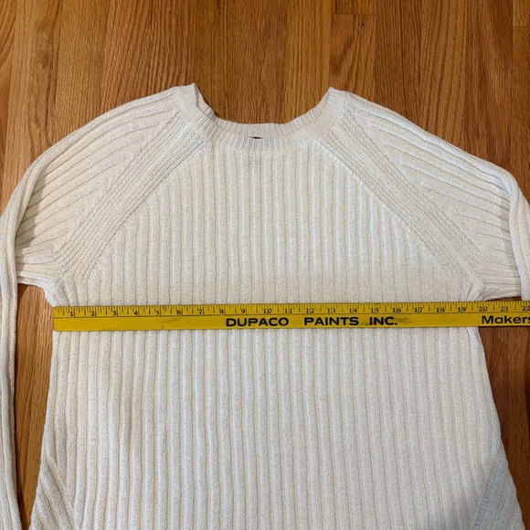 Eileen Fisher Linen and Cotton Ribbed Sweater Ivory L - Picture 6 of 7
